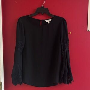 Adiva Black Lace Sleeve Blouse size small